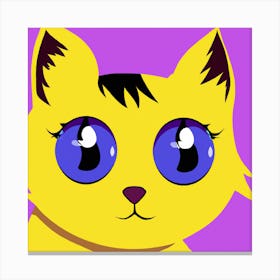 Yellow Cat With Blue Eyes Canvas Print