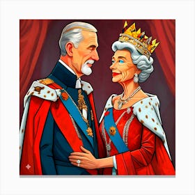 Portrait Of Queen and King Canvas Print