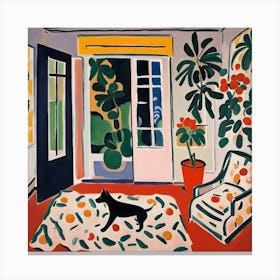 Room With A Dog Abstract Canvas Print