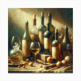 Wine And Glasses Canvas Print
