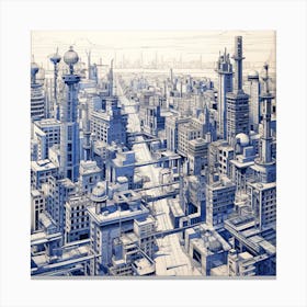 Futuristic Cityscape 11 Canvas Print