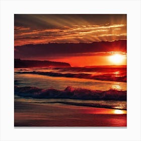 Sunset On The Beach 462 Canvas Print