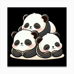 Panda Pals - Three Panda Bears Sleeping 1 Canvas Print