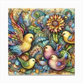 Colorful Chicks 1 Canvas Print