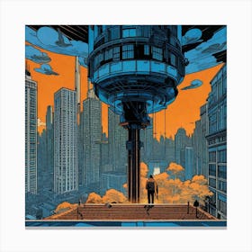 Futuristic Cityscape Canvas Print