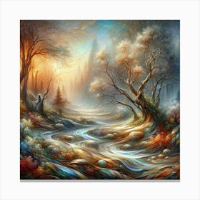 'River In The Forest' Canvas Print