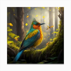 Colorful Bird In The Forest Canvas Print