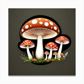 Mushroom - Sticker Canvas Print