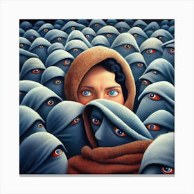 Woman In A Crowd Canvas Print