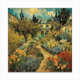 Garden By Vincent Van Gogh Art Print 1 Canvas Print