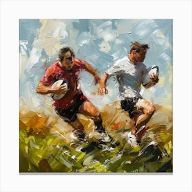 Rugby Players Running 1 Canvas Print