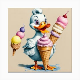 Ice Cream Duck 3 Canvas Print