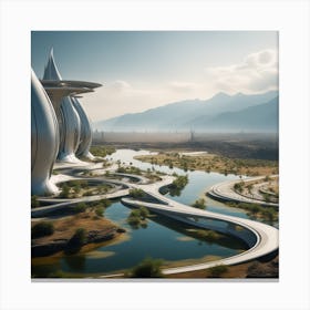 Futuristic City 266 Canvas Print