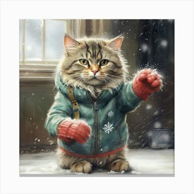 Snow Cat Canvas Print