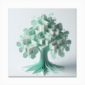 Minimalist origami tree 2 Canvas Print