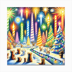 Super Kids Creativity:Christmas In The Snow Canvas Print