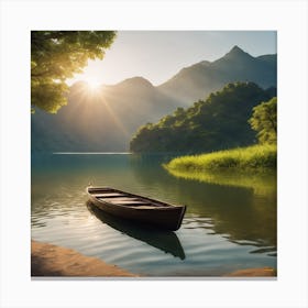 Sunset On A Lake Canvas Print