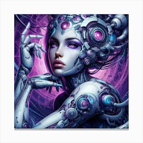 Beautiful cyborg woman Canvas Print