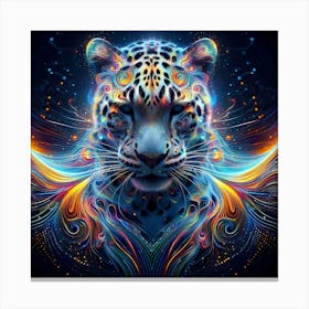Tiger: Neon Leopard’s Gaze Canvas Print