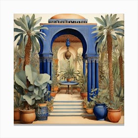 Mediterranean Garden art print Canvas Print