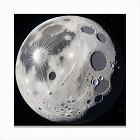 Realistic Moon AI image , visual and realistic Canvas Print