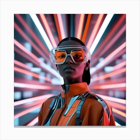 Futuristic Woman In Goggles Canvas Print