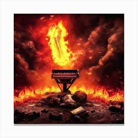 Piano On Fire Canvas Print