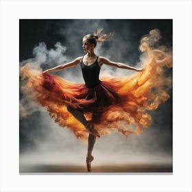 Ballet Dancer In Smoke Canvas Print