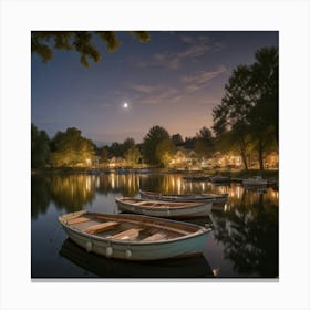 Night At The Lake Canvas Print