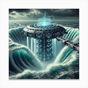 A High Tech, Sci Fi Scene Of The Oceanic Tempest G 1 1 Canvas Print