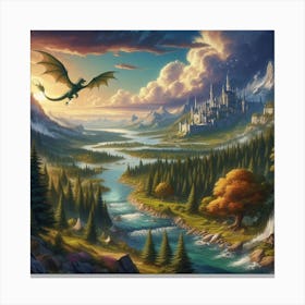 Dragons In The Forest 2 Canvas Print