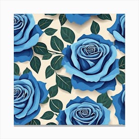 Blue Roses Seamless Pattern 2 Canvas Print