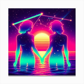 Gemini Holding Hands Canvas Print