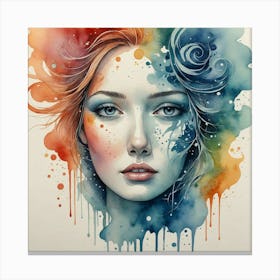 Watercolor Of A Woman 49 Canvas Print