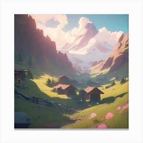 Mountain Village 1 Canvas Print