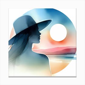 Portrait Of A Woman In A Hat 5 Canvas Print