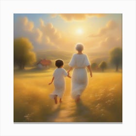 kid and grandma Canvas Print