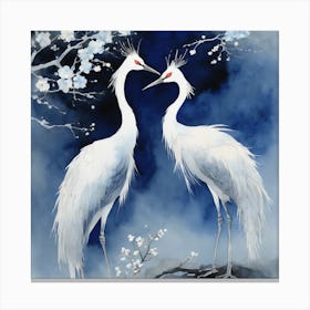 Couple Of Cranes Canvas Print