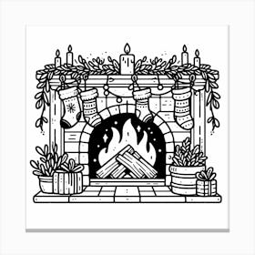 Christmas Fireplace Canvas Print