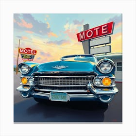 Motel At Sunset Canvas Print