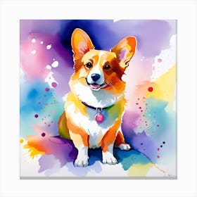 Corgi Painting 37 Canvas Print