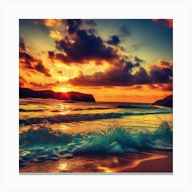 Sunset On The Beach 328 Canvas Print