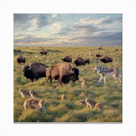 Bison Herd 1 Canvas Print