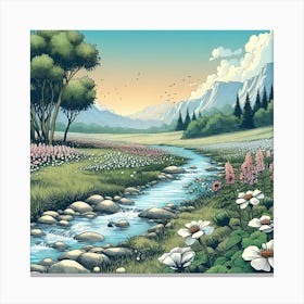 Serene And Peaceful Meadow 9 Canvas Print