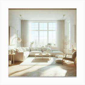 White Living Room 5 Canvas Print