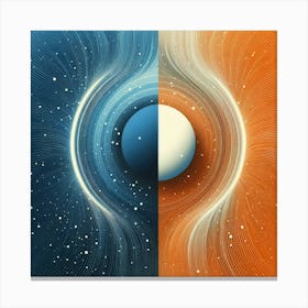 Two Moons In Space Canvas Print