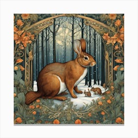 Rabbits In The Woods Canvas Print