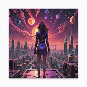 Futuristic Cityscape Canvas Print