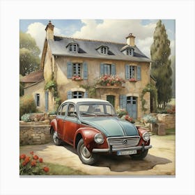 Vw Beetle art Canvas Print