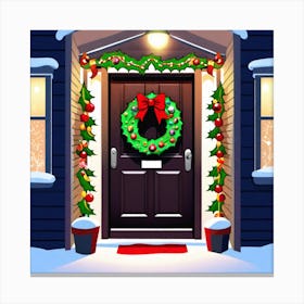 Christmas Door 44 Canvas Print